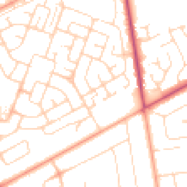 Daytime road noise heatmap for NR7 9QA
