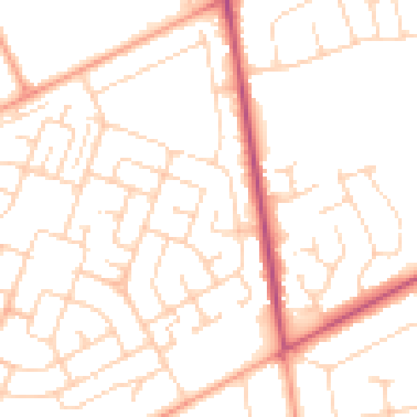 Daytime road noise heatmap for NR7 9QY