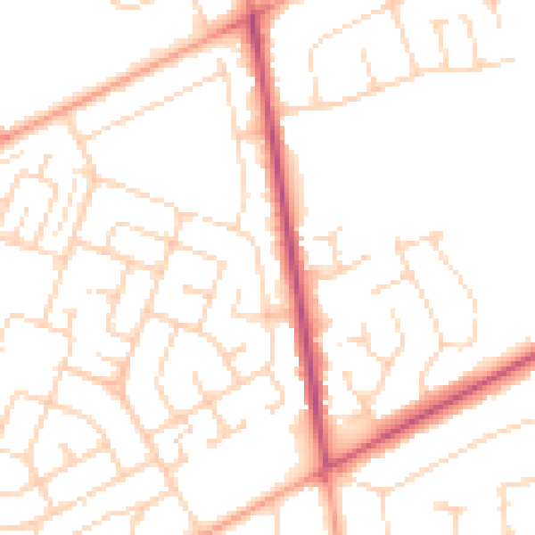 Daytime road noise heatmap for NR7 9RT