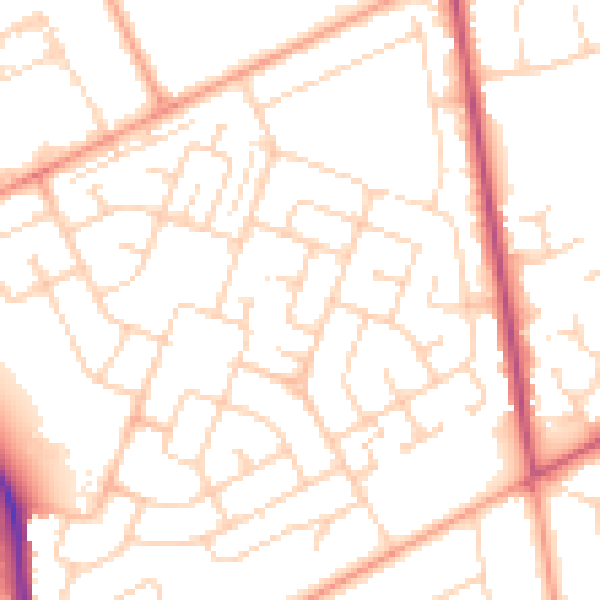 Daytime road noise heatmap for NR7 9TA