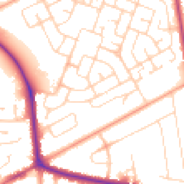 Daytime road noise heatmap for NR7 9UP