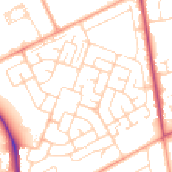 Daytime road noise heatmap for NR7 9WE