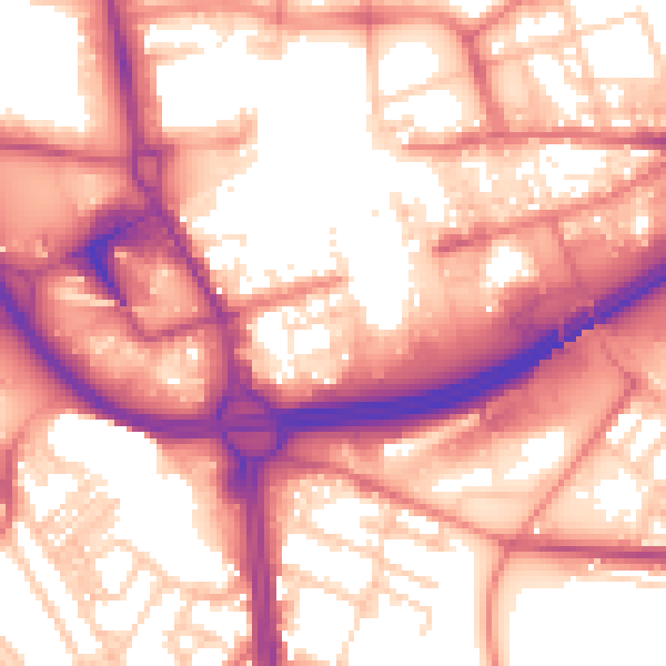 Daytime road noise heatmap for OL1 1AN