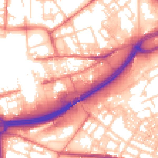 Daytime road noise heatmap for OL1 1AP