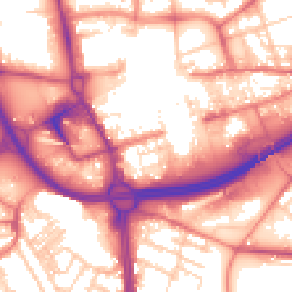 Daytime road noise heatmap for OL1 1BE