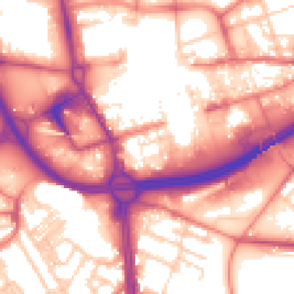 Daytime road noise heatmap for OL1 1ET