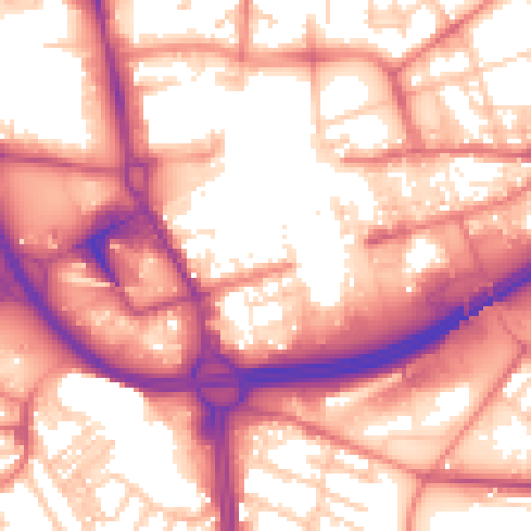 Daytime road noise heatmap for OL1 1HH