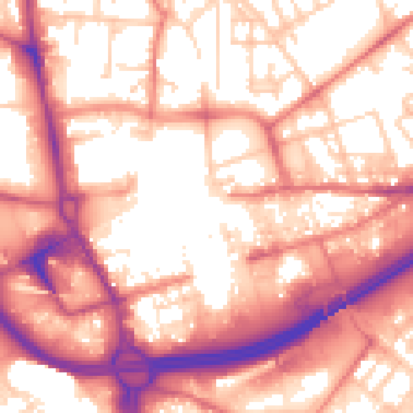 Daytime road noise heatmap for OL1 1JA