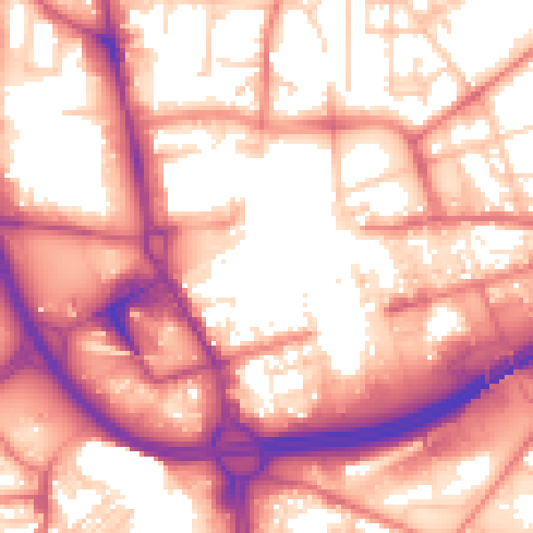 Daytime road noise heatmap for OL1 1JG