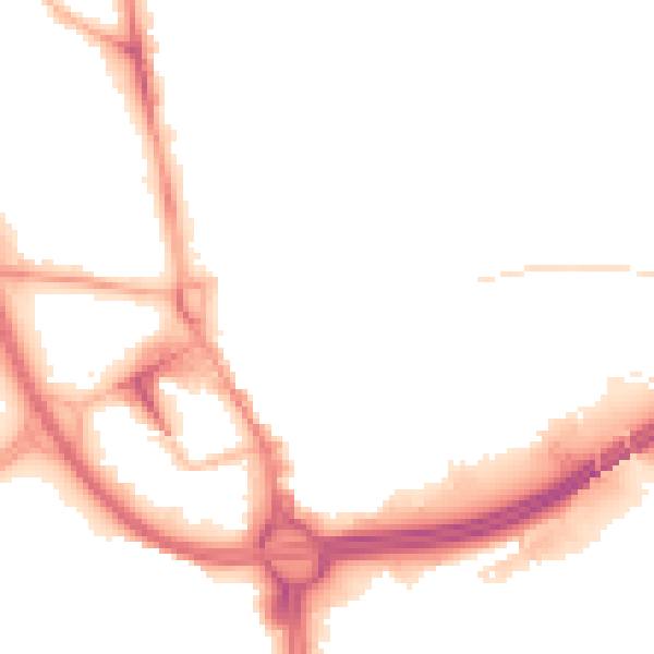 Night-time road noise heatmap for OL1 1JG