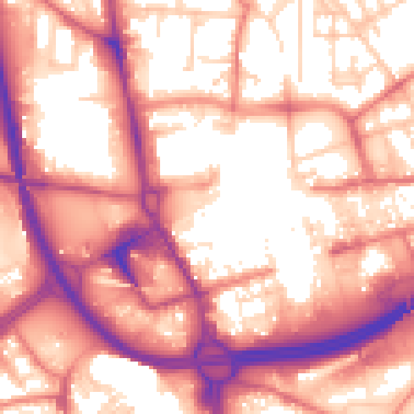 Daytime road noise heatmap for OL1 1LE