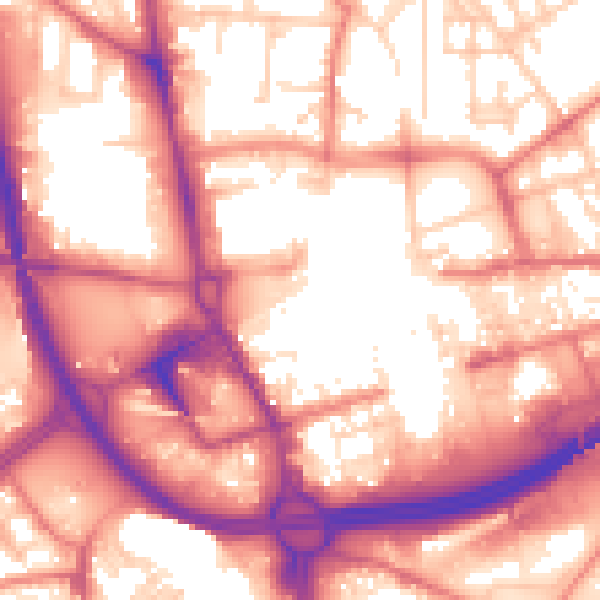 Daytime road noise heatmap for OL1 1LF