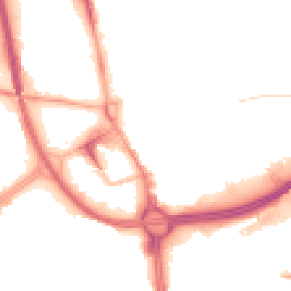 Night-time road noise heatmap for OL1 1LP
