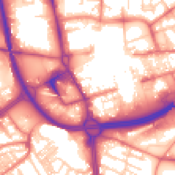 Daytime road noise heatmap for OL1 1LS