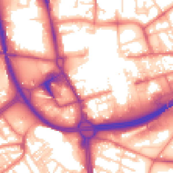 Daytime road noise heatmap for OL1 1LT