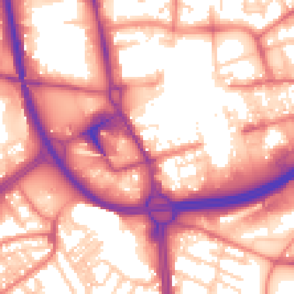 Daytime road noise heatmap for OL1 1LU
