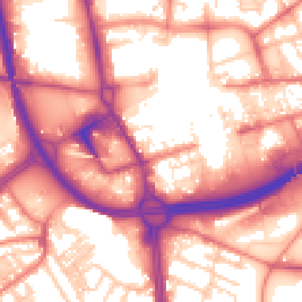 Daytime road noise heatmap for OL1 1LX