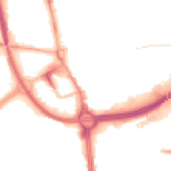 Night-time road noise heatmap for OL1 1LX
