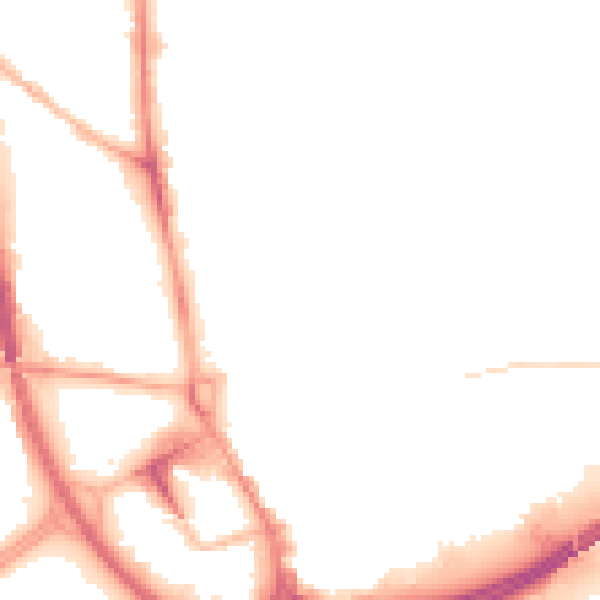 Night-time road noise heatmap for OL1 1NG
