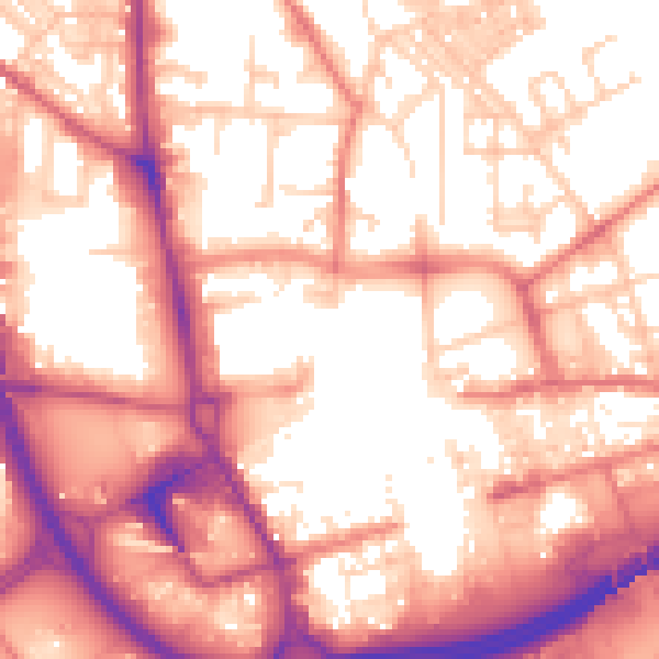 Daytime road noise heatmap for OL1 1NH