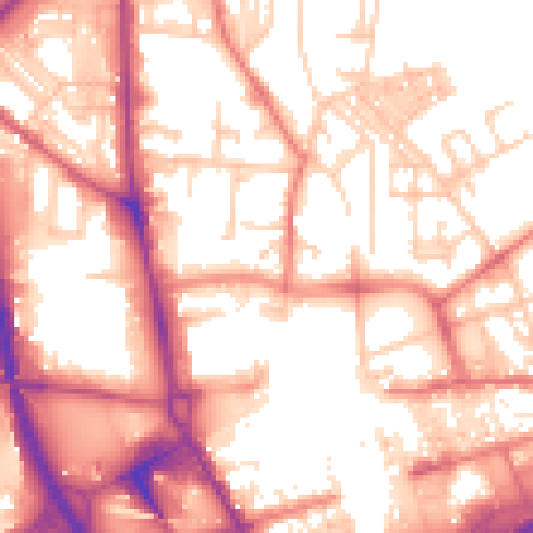Daytime road noise heatmap for OL1 1NR