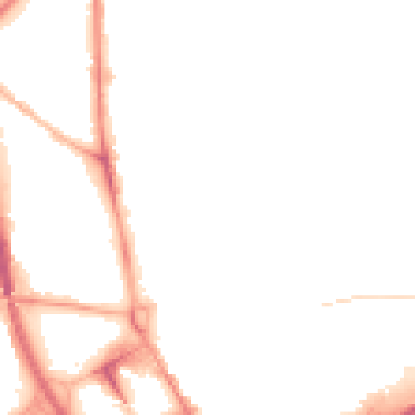 Night-time road noise heatmap for OL1 1NR