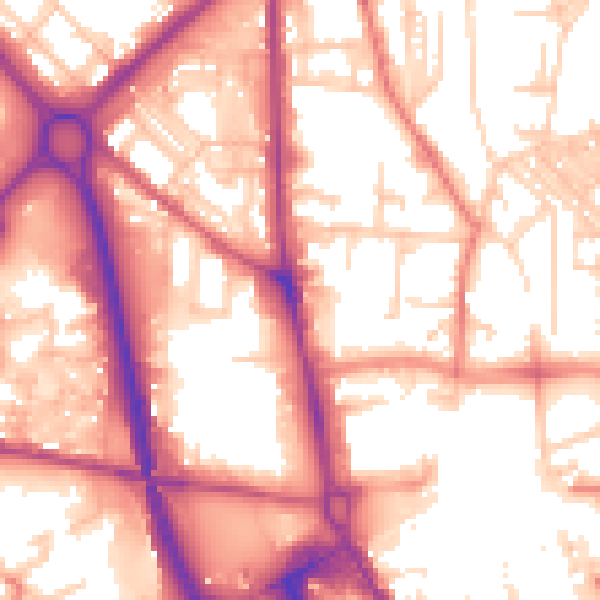 Daytime road noise heatmap for OL1 1NT