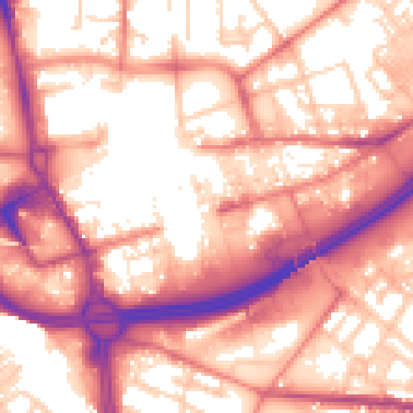 Daytime road noise heatmap for OL1 1PF