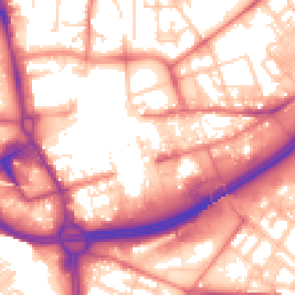 Daytime road noise heatmap for OL1 1PL
