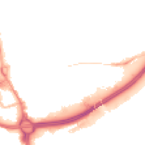 Night-time road noise heatmap for OL1 1QN