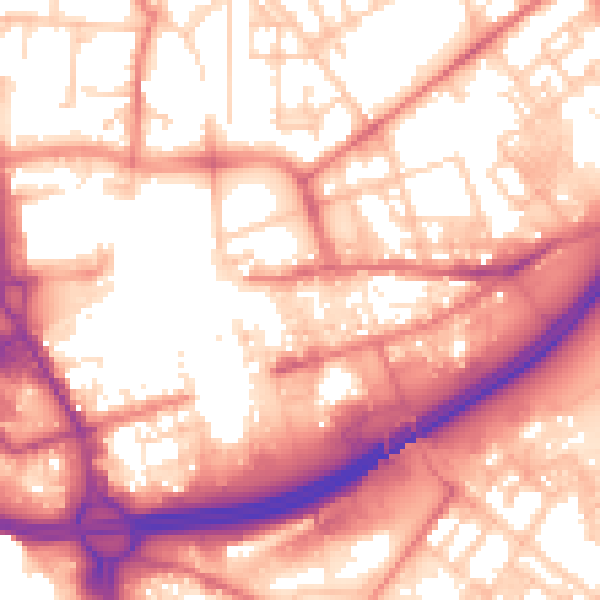 Daytime road noise heatmap for OL1 1QU