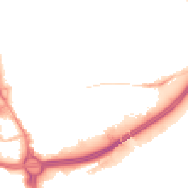 Night-time road noise heatmap for OL1 1QU