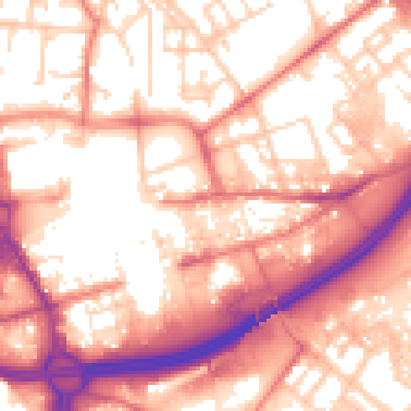 Daytime road noise heatmap for OL1 1QX