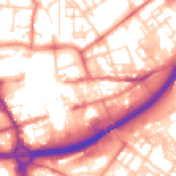 Daytime road noise heatmap for OL1 1RD