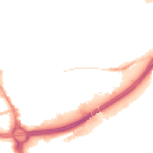 Night-time road noise heatmap for OL1 1RD