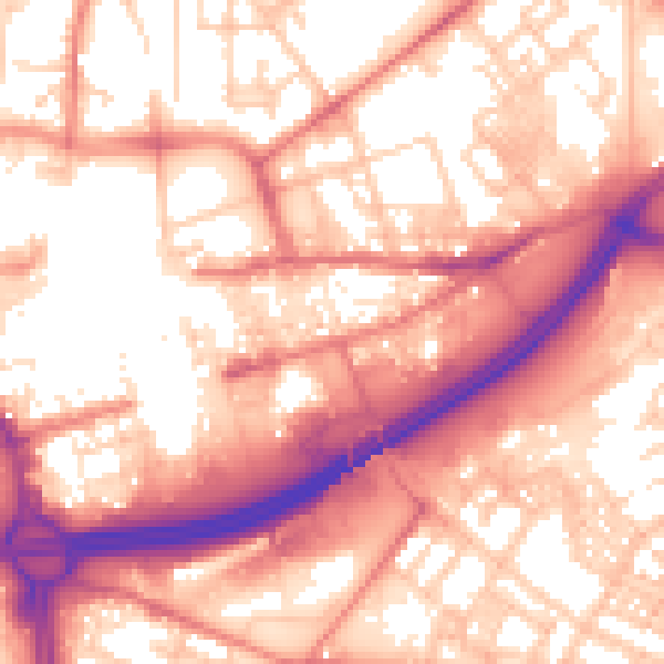 Daytime road noise heatmap for OL1 1RU