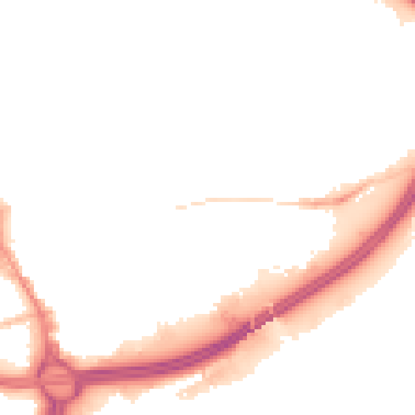 Night-time road noise heatmap for OL1 1SB