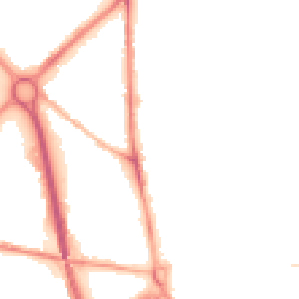 Night-time road noise heatmap for OL1 1TX