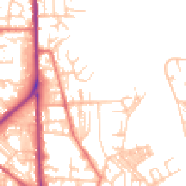 Daytime road noise heatmap for OL1 2BX