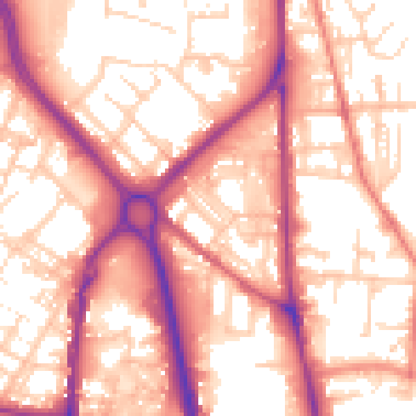 Daytime road noise heatmap for OL1 2EL