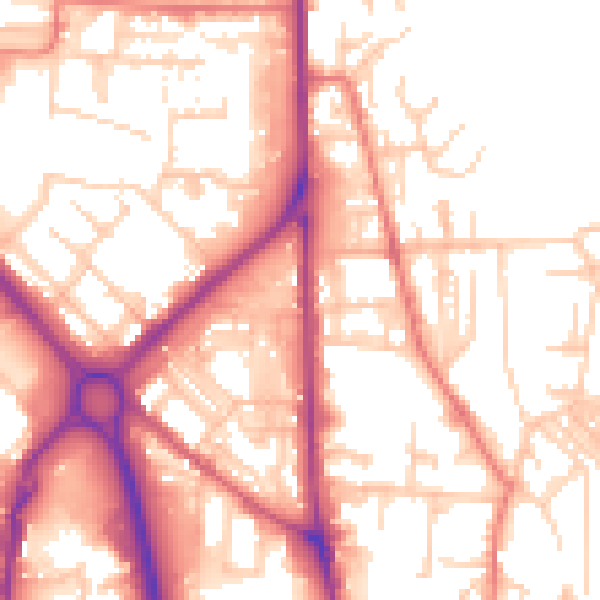 Daytime road noise heatmap for OL1 2HG