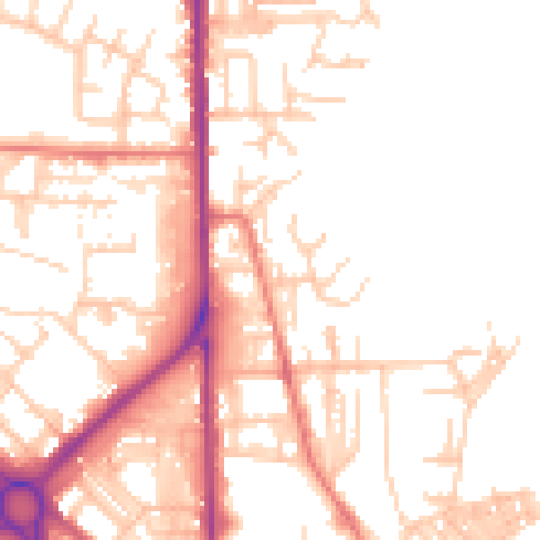 Daytime road noise heatmap for OL1 2JL