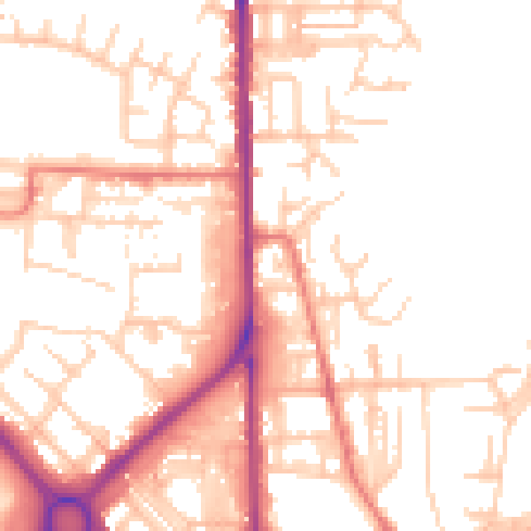 Daytime road noise heatmap for OL1 2LA