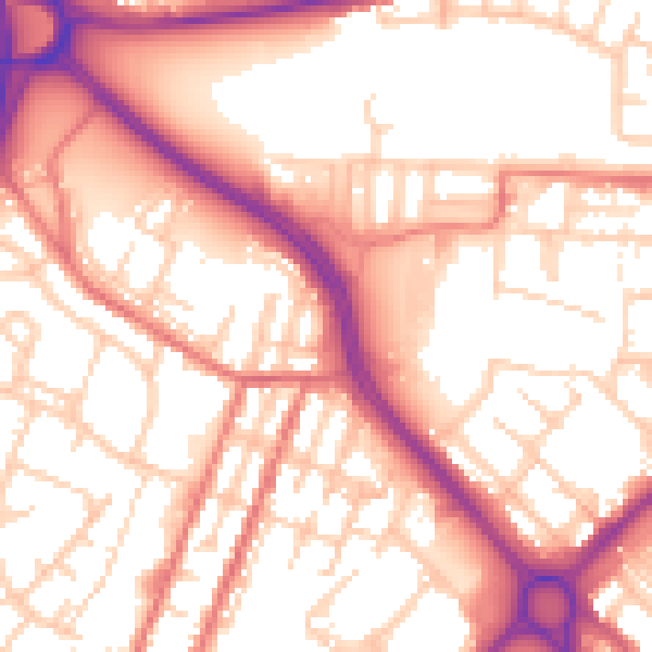 Daytime road noise heatmap for OL1 2PS