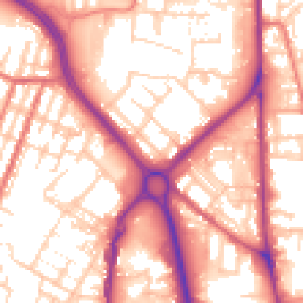 Daytime road noise heatmap for OL1 2PU