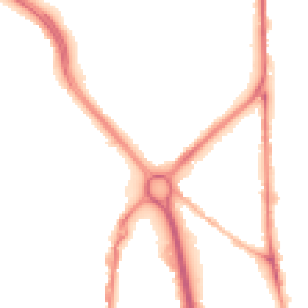 Night-time road noise heatmap for OL1 2PU