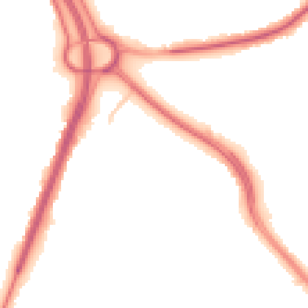 Night-time road noise heatmap for OL1 2QJ