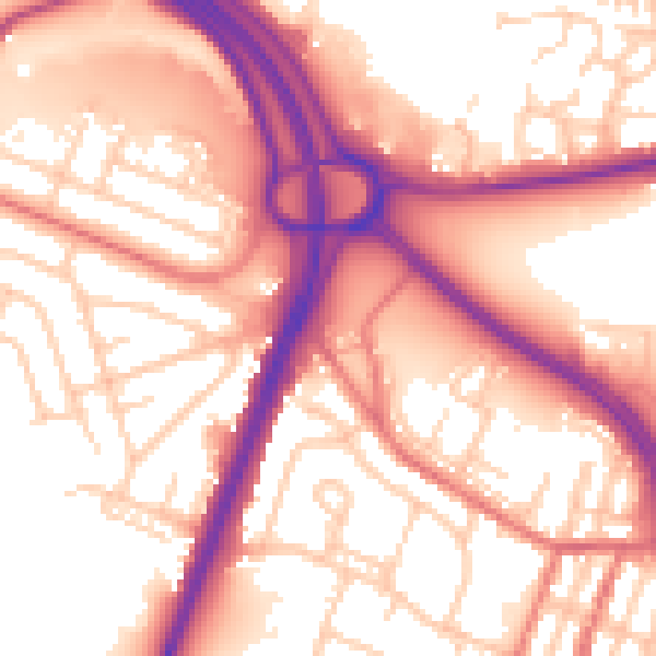 Daytime road noise heatmap for OL1 2QR
