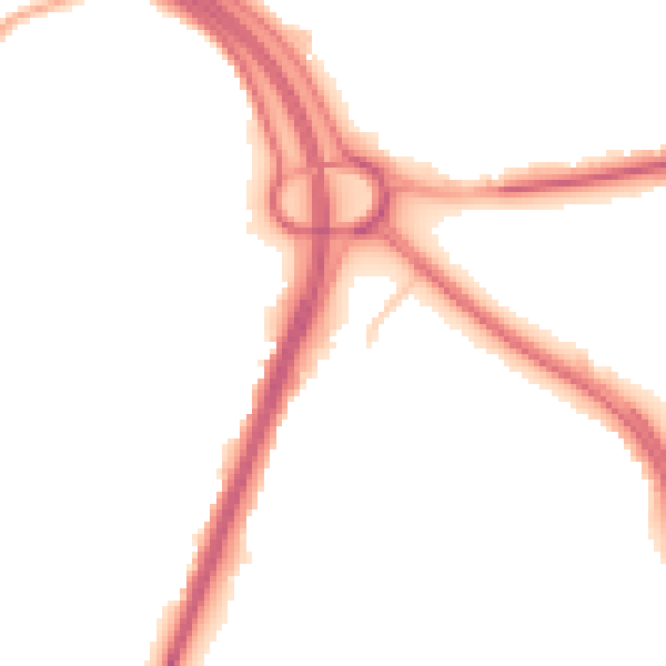 Night-time road noise heatmap for OL1 2QR
