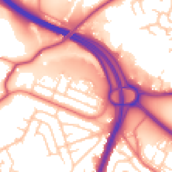 Daytime road noise heatmap for OL1 2RA